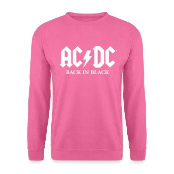 AC/DC Back In Black Album Weißes Logo Mit Blitz - Unisex Pullover - Pink - Vorne