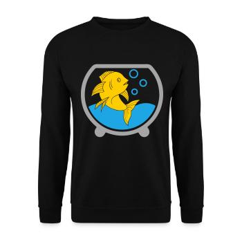 Goldfish in a crystal ball | Colors changeable - Unisex Sweatshirt - black - Front - Alina (178cm) & Michal (187cm)