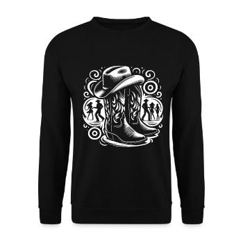 Line Dancing Country Dance - Line Dance Tanzen - Unisex Sweatshirt - black - Front - Alina (178cm) & Michal (187cm)