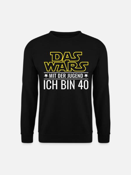 40. Geburtstag Vierzig Das Wars Mit Der Jugend 40 - Unisex Pullover - Schwarz
