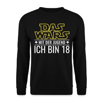 18. Geburtstag Achtzehn Das Wars Mit Der Jugend 18 - Unisex Pullover - Schwarz - Vorne - Alina (178cm) & Michal (187cm)