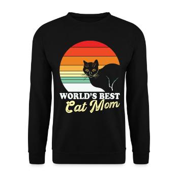 "Meilleure maman chat du monde | Conception de chats rétro - Sweat-shirt Unisexe - noir - Devant - Alina (178cm) & Michal (187cm)