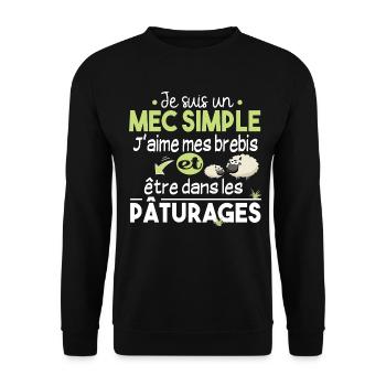 Brebis Mouton Laine Agneau Cadeau Ferme Agricole - Sweat-shirt Unisexe - noir - Devant - Alina (178cm) & Michal (187cm)