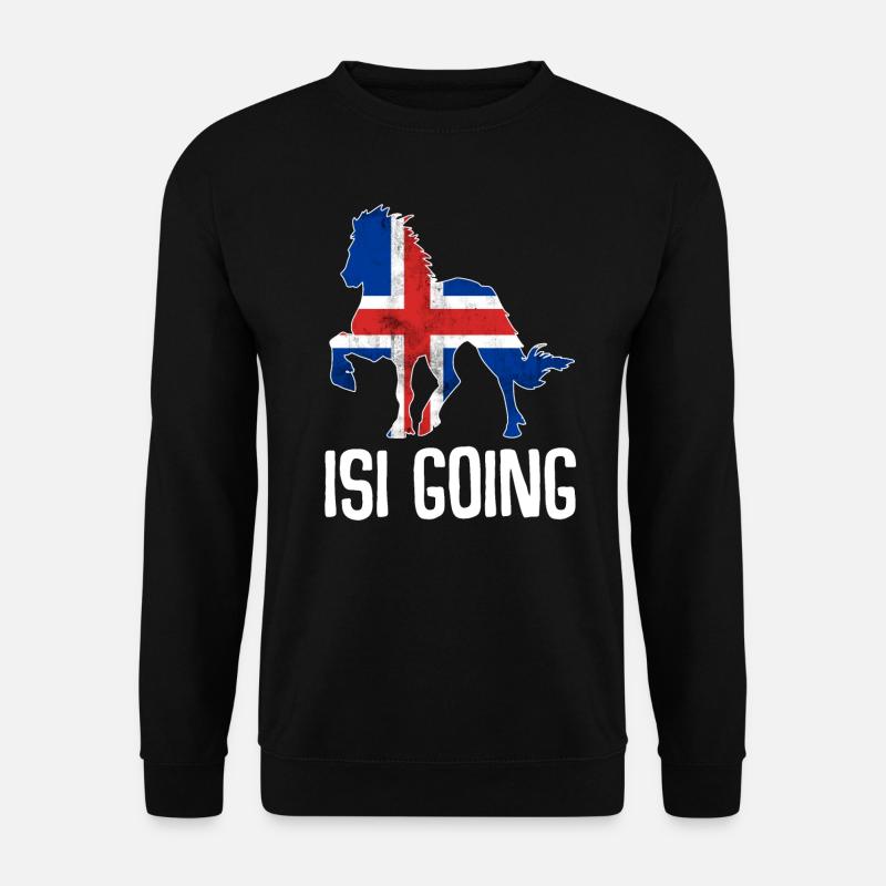 Isi Islandpferd Pony Islandpferde Spruch reiten - Unisex Pullover - Schwarz