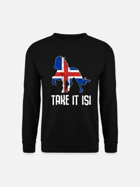 Isi Islandpferd Pony Islandpferde Spruch Pferde - Unisex Pullover - Schwarz