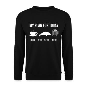 Drôle Manatee Mignon Animal Gardien du Zoo Plan - Sweat-shirt Unisexe - noir - Devant - Alina (178cm) & Michal (187cm)