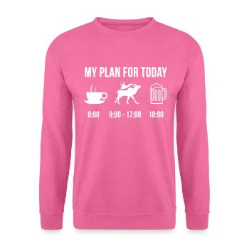 Lustig Karibu Jagen Jäger Jagd My Plan For Today - Unisex Pullover - Pink - Vorne