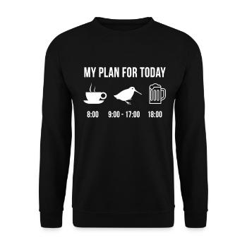 Drôle Bécasse des bois Chasse Hunter Chasseur Plan - Sweat-shirt Unisexe - noir - Devant - Alina (178cm) & Michal (187cm)