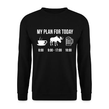 Drôle Orignal Chasse Hunter Chasseur Plan For - Sweat-shirt Unisexe - noir - Devant - Alina (178cm) & Michal (187cm)