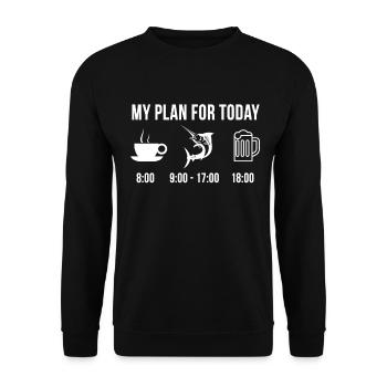 Drôle Marlin bleu Pêche Pêcheur Poisson Plan For - Sweat-shirt Unisexe - noir - Devant - Alina (178cm) & Michal (187cm)