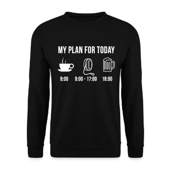 Lustig Yoyo Hobby My Plan For Today - Unisex Pullover - Schwarz - Vorne - Alina (178cm) & Michal (187cm)