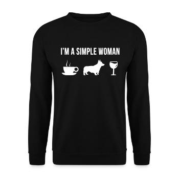 Haustier Pembroke Welsh Corgi Hund Süß Welpe - Unisex Pullover - Schwarz - Vorne - Alina (178cm) & Michal (187cm)