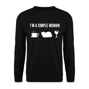 Funny Turkish Van Cat Cute Pet Simple - Unisex Sweatshirt - black - Front - Alina (178cm) & Michal (187cm)