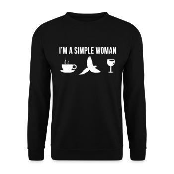 Drôle Perroquet Oiseau Joli Animal de compagnie - Sweat-shirt Unisexe - noir - Devant - Alina (178cm) & Michal (187cm)