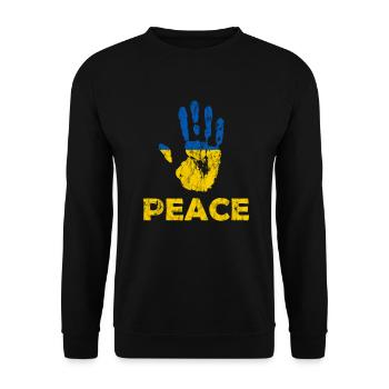 Hand Peace Ukraine - Unisex Pullover - Schwarz - Vorne - Alina (178cm) & Michal (187cm)