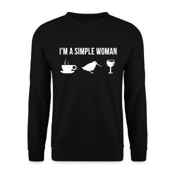 Drôle Bécasse des bois Chasse Hunter Chasseur - Sweat-shirt Unisexe - noir - Devant - Alina (178cm) & Michal (187cm)