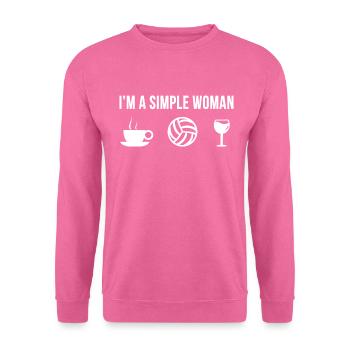 Lustig Volleyball Spieler Sport Simple Woman - Unisex Pullover - Pink - Vorne