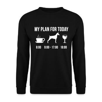 Pet Doberman Dog Cute Puppy Mistress My Plan - Unisex Sweatshirt - black - Front - Alina (178cm) & Michal (187cm)