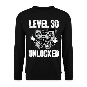 30 Anniversaire Niveau 30 Anniversaire débloqué 30 ans - Sweat-shirt Unisexe - noir - Devant - Alina (178cm) & Michal (187cm)