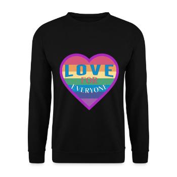 Heart rainbow unisex love for everyone - Unisex Pullover - Schwarz - Vorne - Alina (178cm) & Michal (187cm)