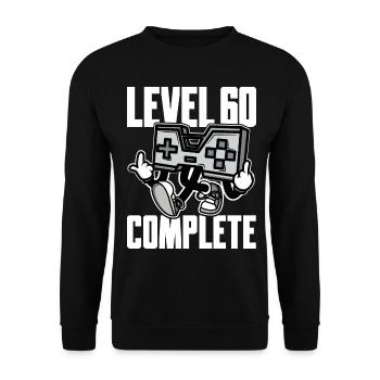 Level 60 Complete Birthday Gift 60 Years - Unisex Sweatshirt - black - Front - Alina (178cm) & Michal (187cm)