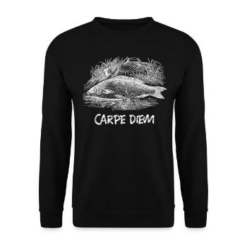 Karpfenfischen - Unisex Pullover - Schwarz - Vorne - Alina (178cm) & Michal (187cm)