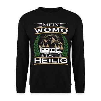 MEIN WOMO IST HEILIG - camping - Unisex Pullover - Schwarz - Vorne - Alina (178cm) & Michal (187cm)