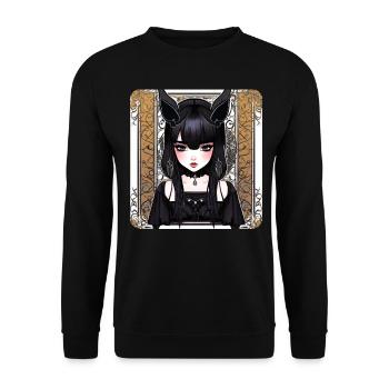 Mystérieuse fille gothique cool - Sweat-shirt Unisexe - noir - Devant - Alina (178cm) & Michal (187cm)