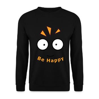 SOIS HEUREUX - Sweat-shirt Unisexe - noir - Devant - Alina (178cm) & Michal (187cm)