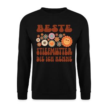 Stiefmutter Familie Bonus Mama Geschenk - Unisex Pullover - Schwarz - Vorne - Alina (178cm) & Michal (187cm)