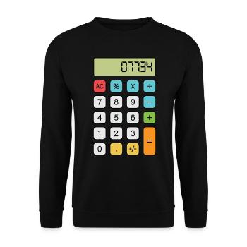 Bonjour Calculatrice - Sweat-shirt Unisexe - noir - Devant - Alina (178cm) & Michal (187cm)