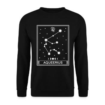 Aqueerius Lesbisch - Unisex Pullover - Schwarz - Vorne - Alina (178cm) & Michal (187cm)