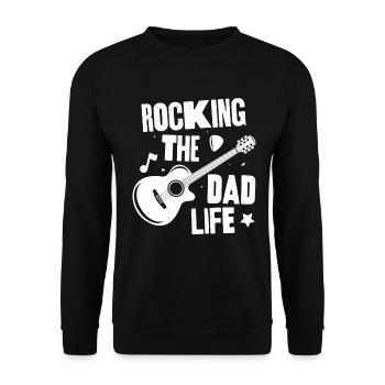 Rocking the Dad Life - Unisex Sweatshirt - black - Front - Alina (178cm) & Michal (187cm)
