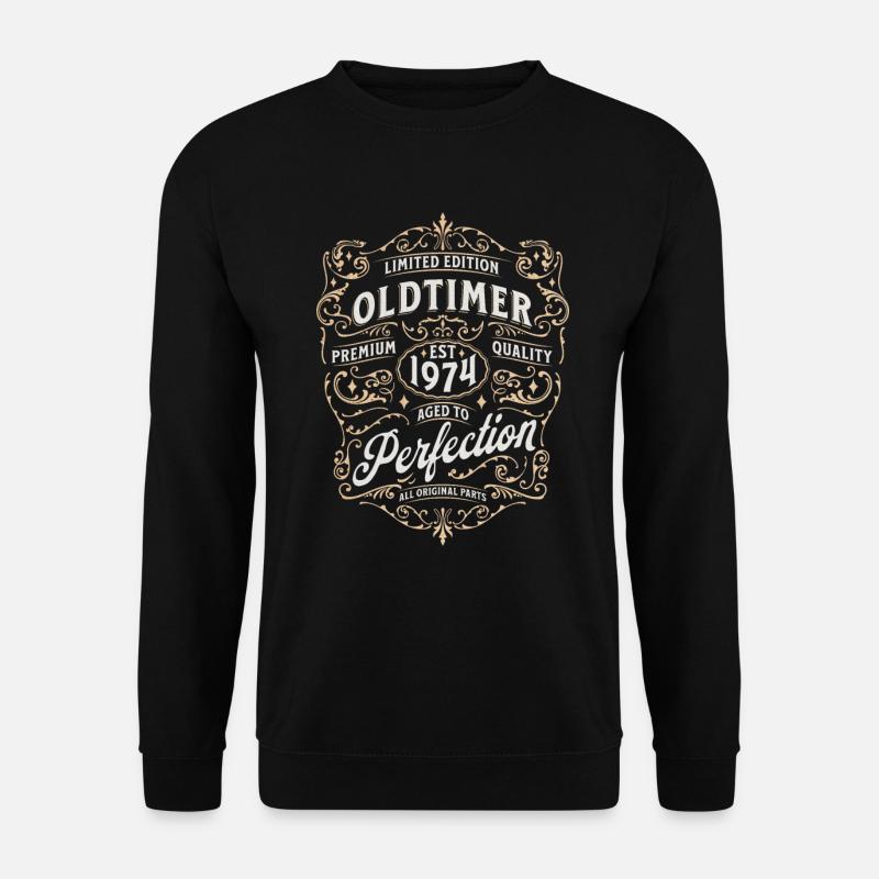 Oldtimer runder Geburtstag 1974 50 Geburtstag - Unisex Pullover - Schwarz