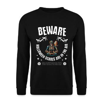 Beware Halloween 2 - Unisex Pullover - Schwarz - Vorne - Alina (178cm) & Michal (187cm)
