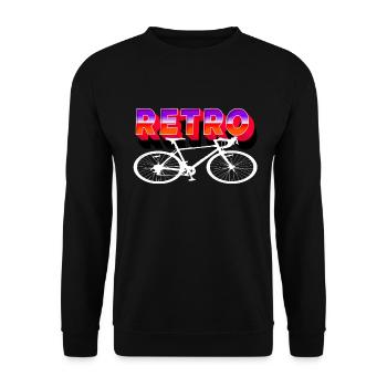 Road bike cycling retro - Unisex Sweatshirt - black - Front - Alina (178cm) & Michal (187cm)