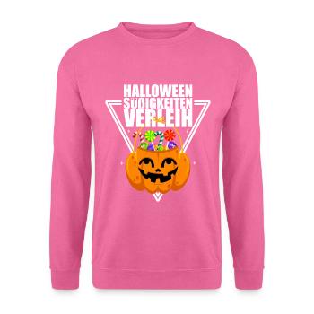 Halloween Süßigkeiten Verleih Partyshirt - Unisex Pullover - Pink - Vorne
