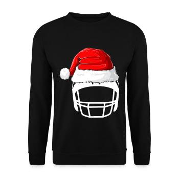 Weihnachts Footballhelm Weihnachten Football - Unisex Pullover - Schwarz - Vorne - Alina (178cm) & Michal (187cm)