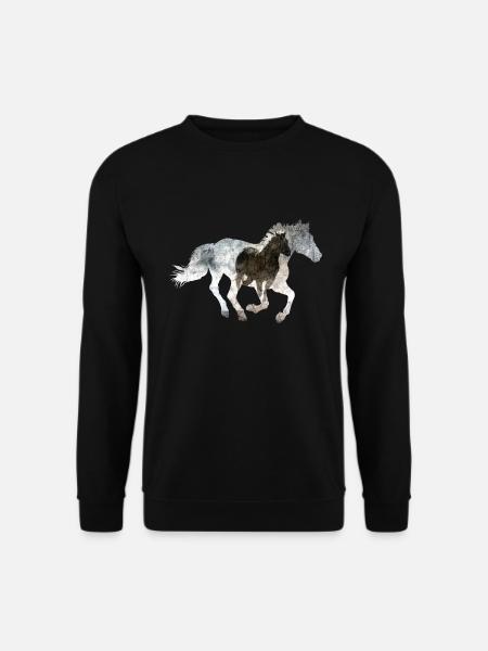 Galoppierendes Pferd - Unisex Pullover - Schwarz