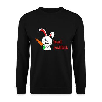 badrabbit - Böser Hase - bad rabbit - Unisex Pullover - Schwarz - Vorne - Alina (178cm) & Michal (187cm)