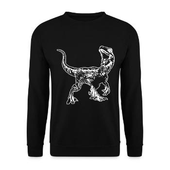 Velociraptor - Unisex Sweatshirt - black - Front - Alina (178cm) & Michal (187cm)