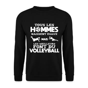 Les Meilleurs Font Du Volleyball Humour Sport - Sweat-shirt Unisexe - noir - Devant - Alina (178cm) & Michal (187cm)