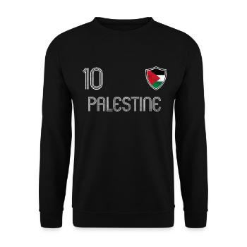 Palestine Football Team - Unisex Sweatshirt - black - Front - Alina (178cm) & Michal (187cm)