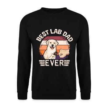 Hund Labrador Best Lab Dad Ever Retro Faust Design - Unisex Pullover - Schwarz - Vorne - Alina (178cm) & Michal (187cm)