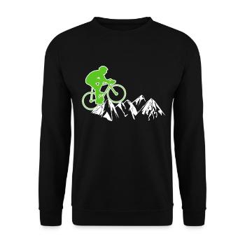 VTT montagnes cadeau design cyclisme - Sweat-shirt Unisexe - noir - Devant - Alina (178cm) & Michal (187cm)
