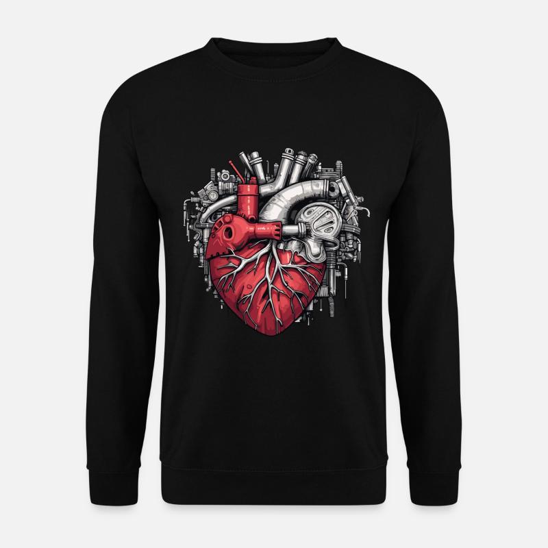 Heart Machine Mechanic Craftsman Profession - Unisex Sweatshirt - black