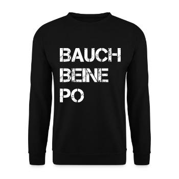 Bauch Beine Po Girls Fitness - Unisex Pullover - Schwarz - Vorne - Alina (178cm) & Michal (187cm)
