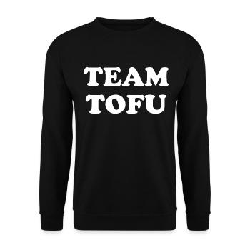 Team Tofu Vegan - Unisex Pullover - Schwarz - Vorne - Alina (178cm) & Michal (187cm)