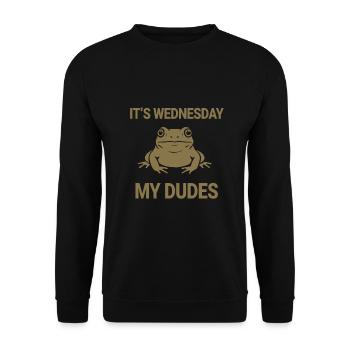 It's Wednesday my dudes - Unisex Pullover - Schwarz - Vorne - Alina (178cm) & Michal (187cm)