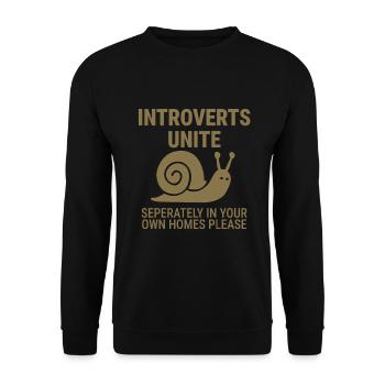 Les introvertis s’unissent ! Séparément dans les maisons personnelles s’il vous plaît - Sweat-shirt Unisexe - noir - Devant - Alina (178cm) & Michal (187cm)